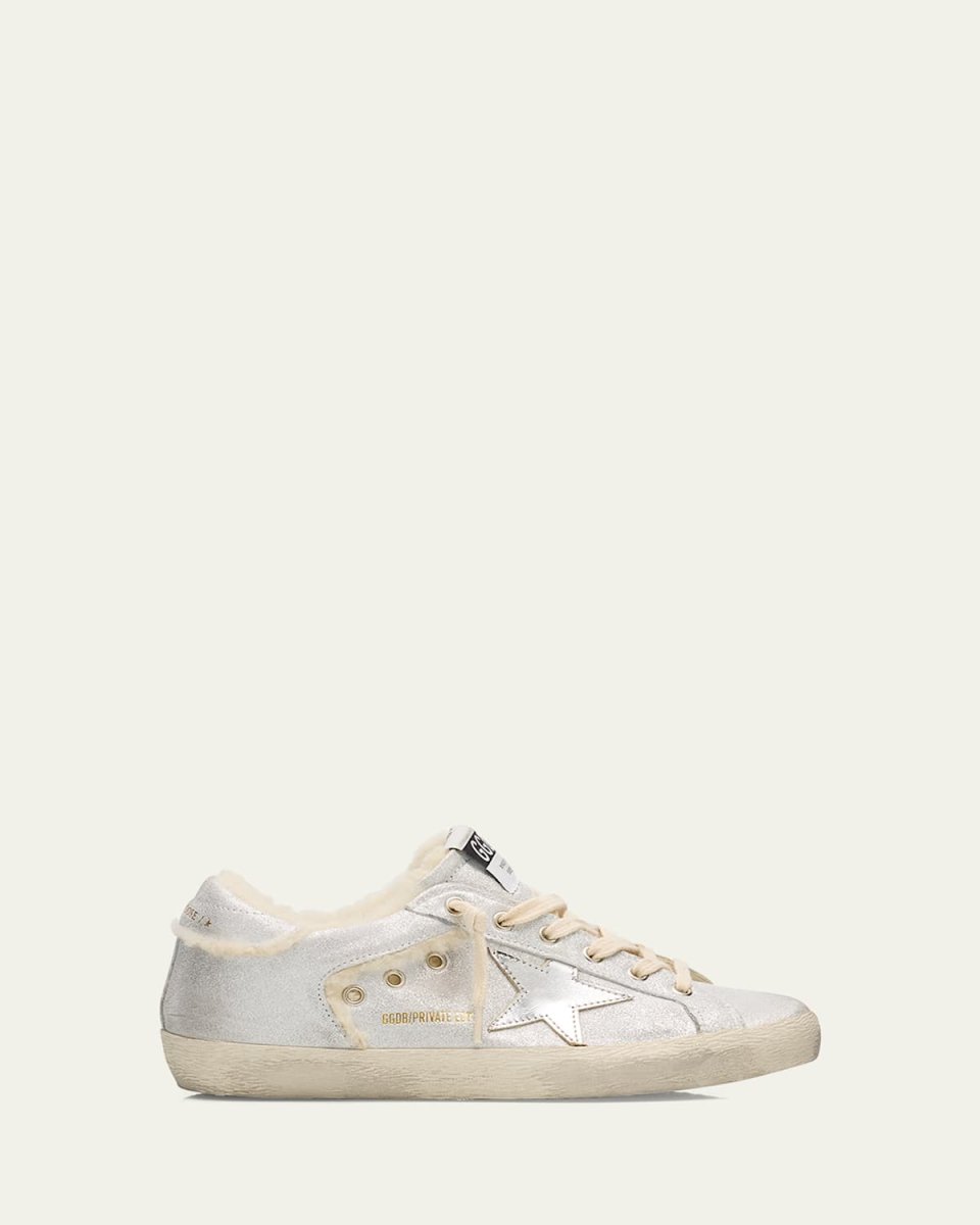 Superstar Metallic Leather and Shearling Sneakers
